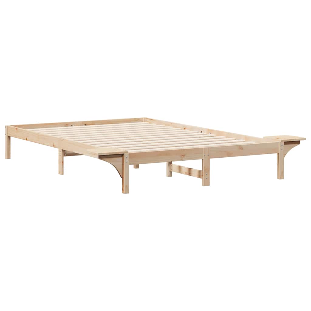 Cadre de lit avec tables de chevet Naturel 140 x 210 cm - XIOS