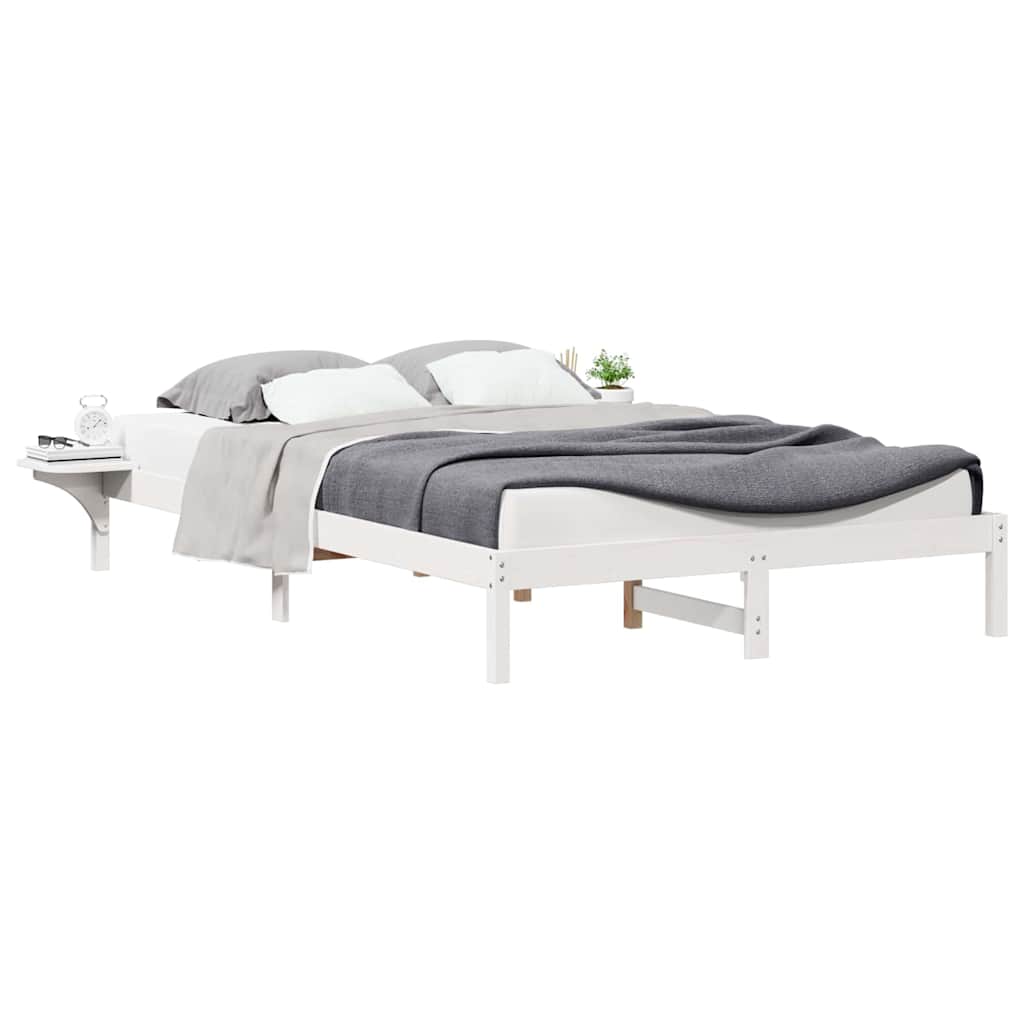 Cadre de lit avec tables de chevet Blanc 140 x 210 cm - XIOS