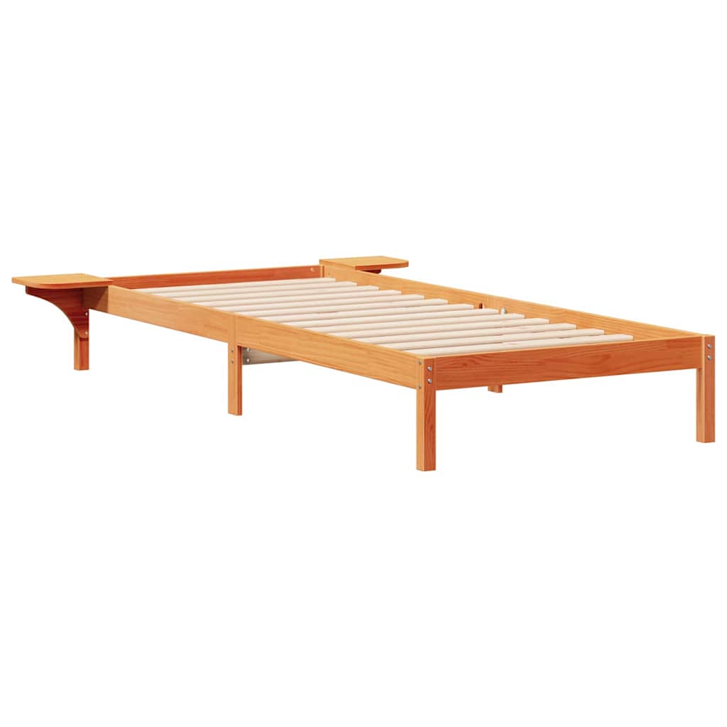 Cadre de lit avec tables de chevet Brun cire 80 x 220 cm - XIOS