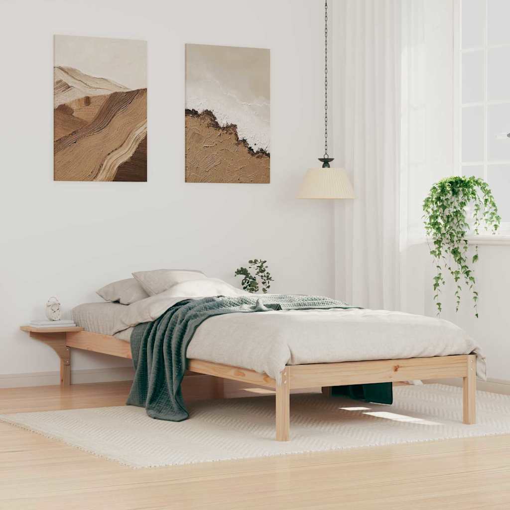 Cadre de lit avec tables de chevet Naturel 100 x 220 cm - XIOS