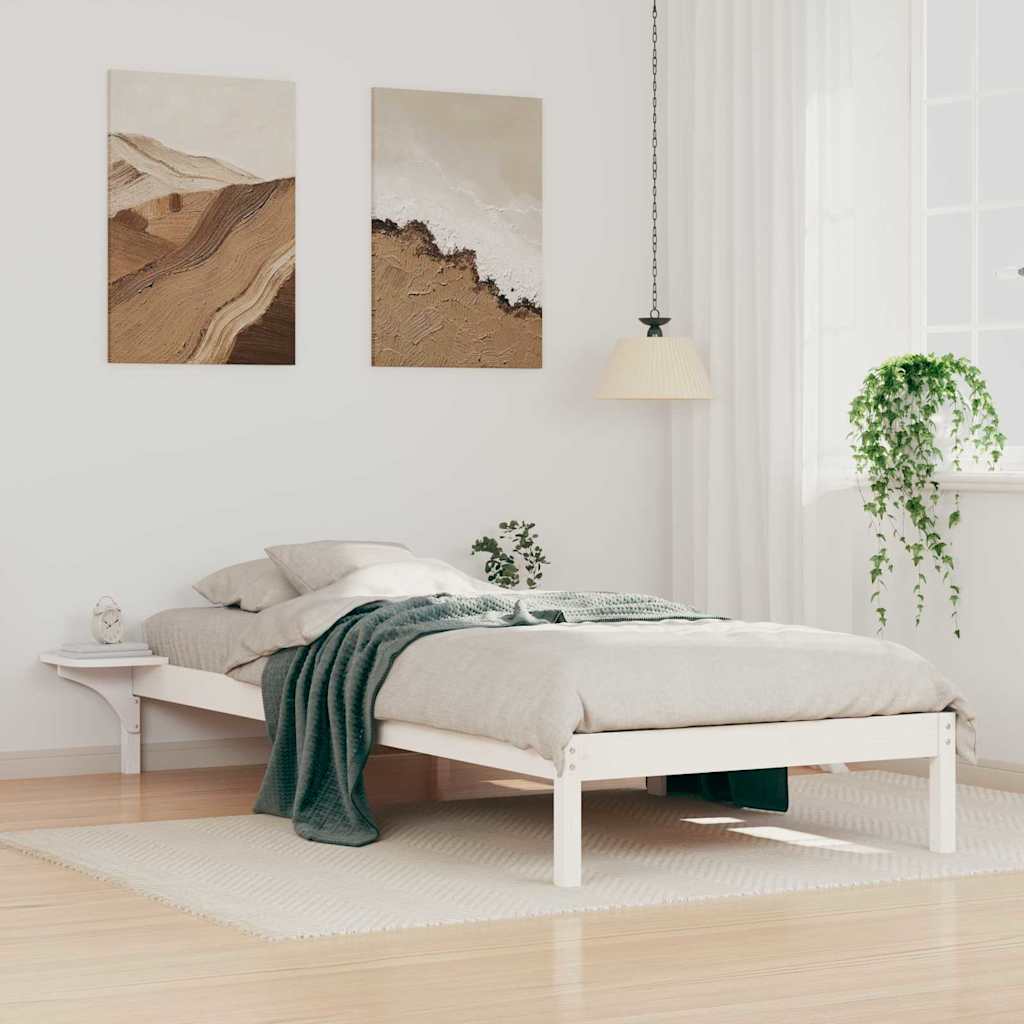 Cadre de lit avec tables de chevet Blanc 100 x 220 cm - XIOS