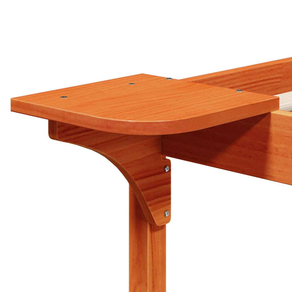 Cadre de lit avec tables de chevet Brun cire 100 x 220 cm - XIOS
