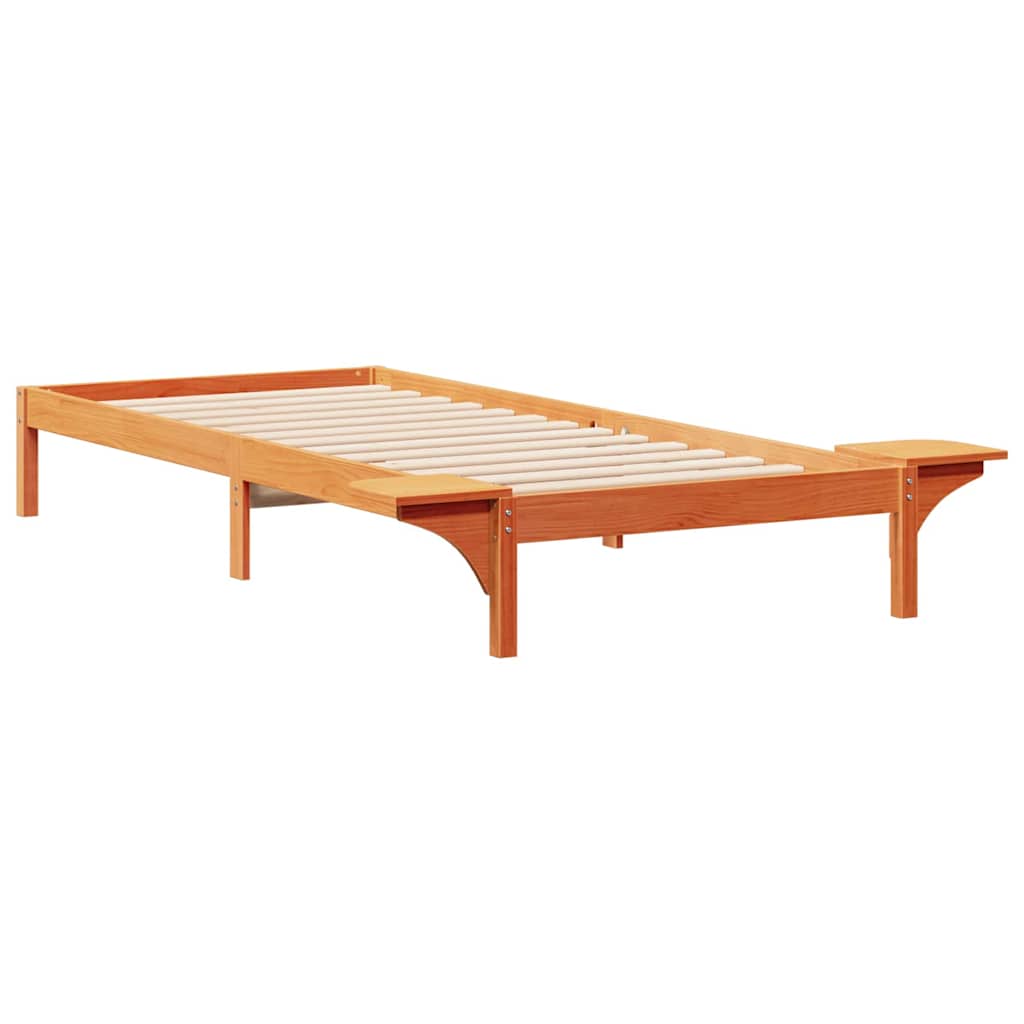 Cadre de lit avec tables de chevet Brun cire 100 x 220 cm - XIOS