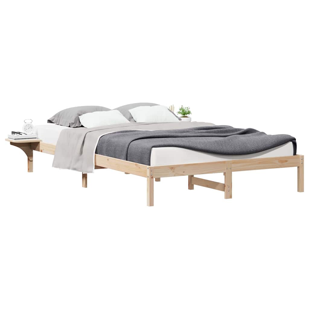 Cadre de lit avec tables de chevet Naturel 140 x 220 cm - XIOS
