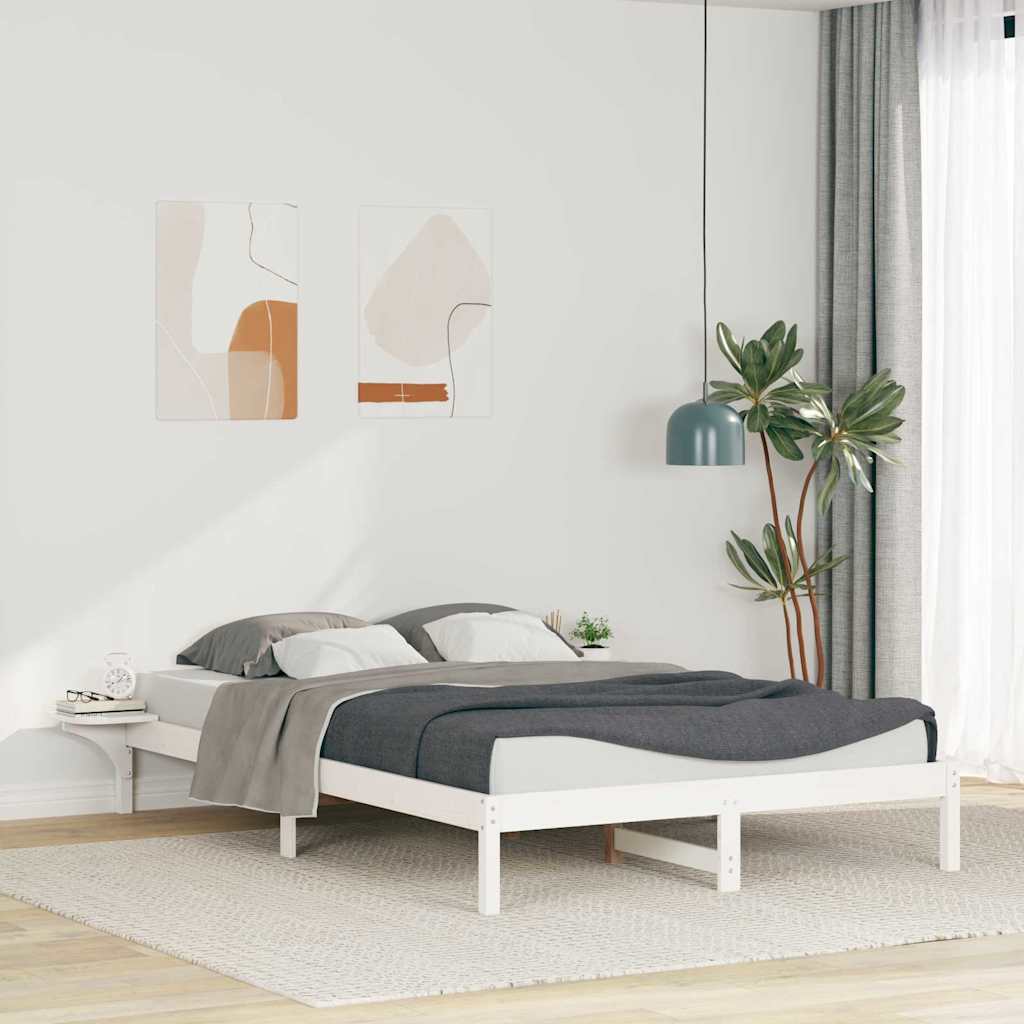 Cadre de lit avec tables de chevet Blanc 140 x 220 cm - XIOS