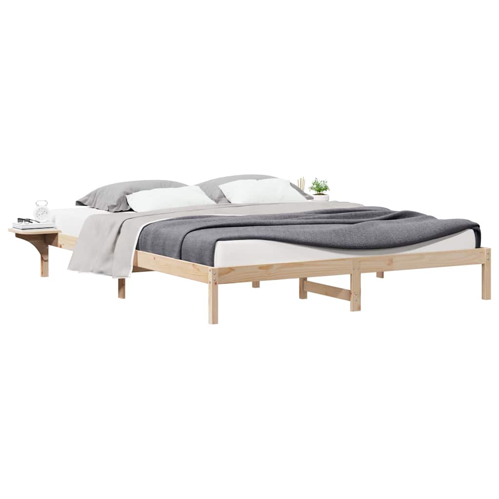 Cadre de lit avec tables de chevet Naturel 200 x 220 cm - XIOS