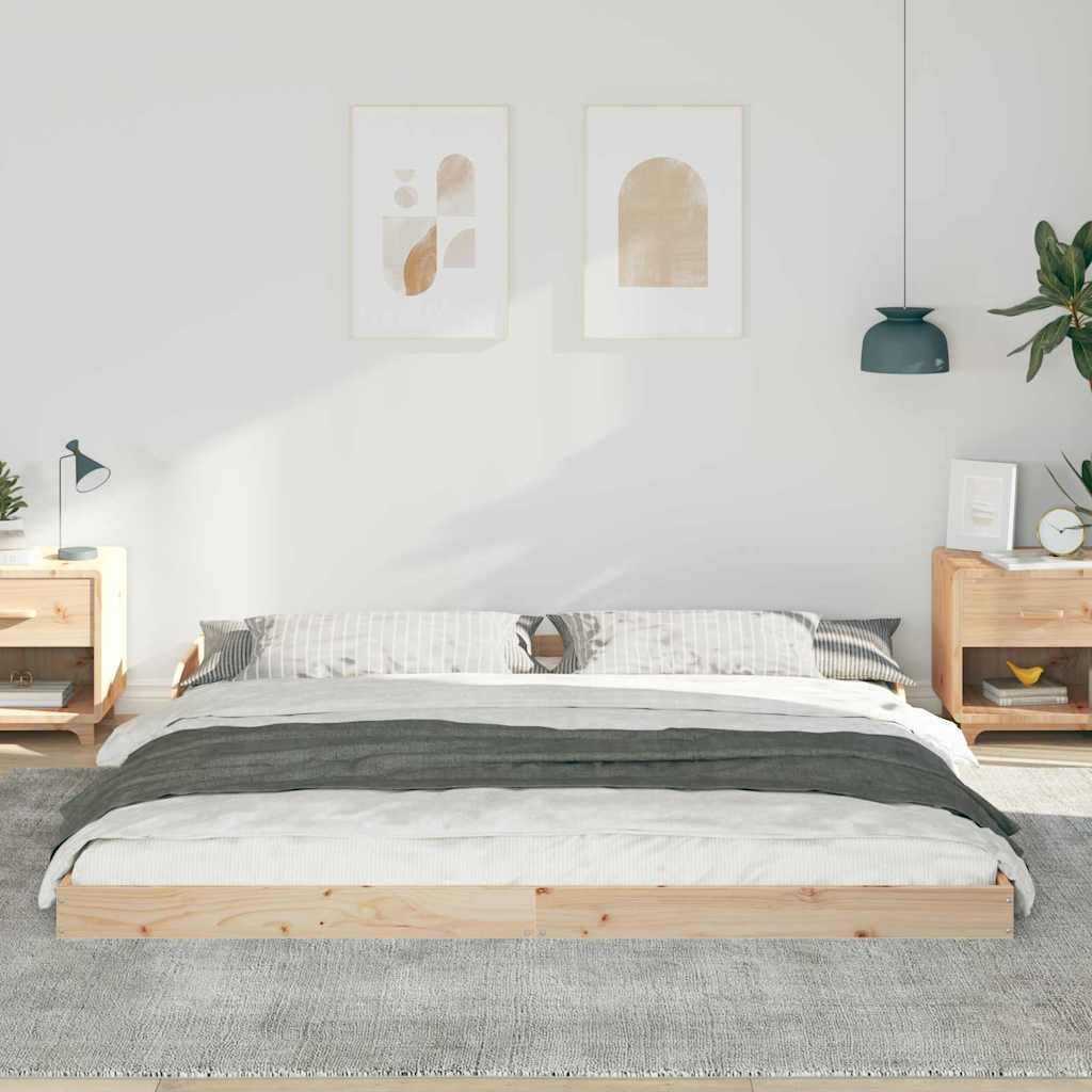 Cadre de lit Marron 200 x 200 cm Pin massif - XIOS