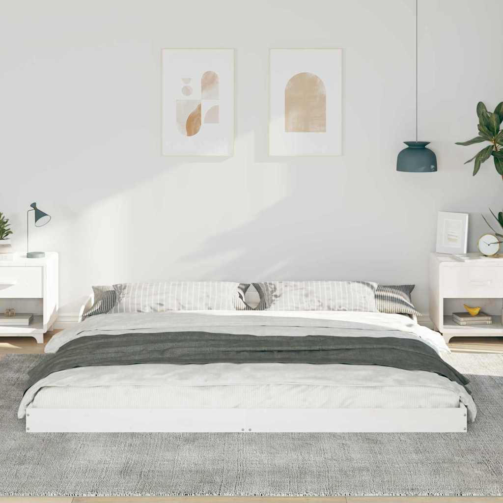 Cadre de lit Blanc 200 x 200 cm Pin massif - XIOS