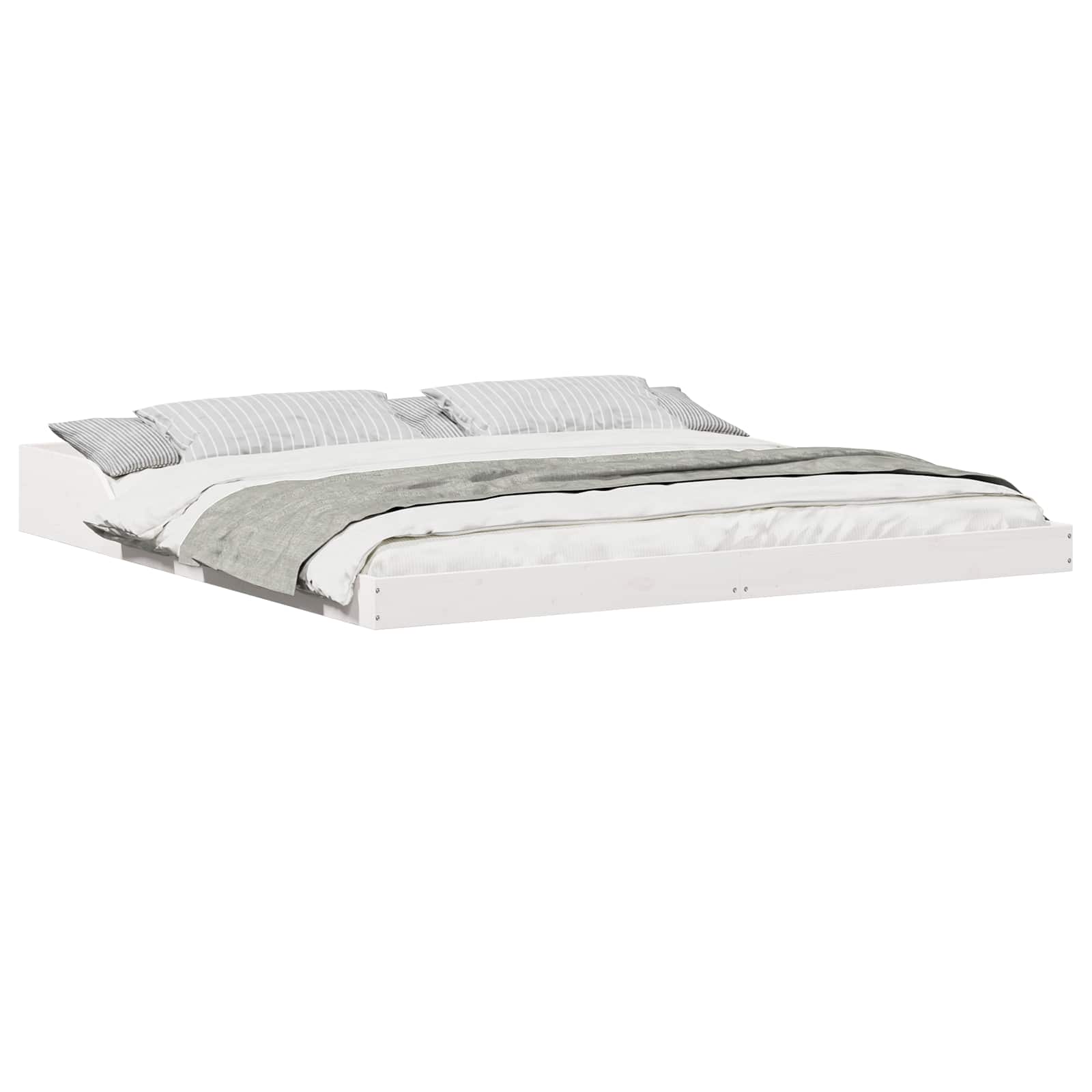 Cadre de lit Blanc 200 x 200 cm Pin massif - XIOS