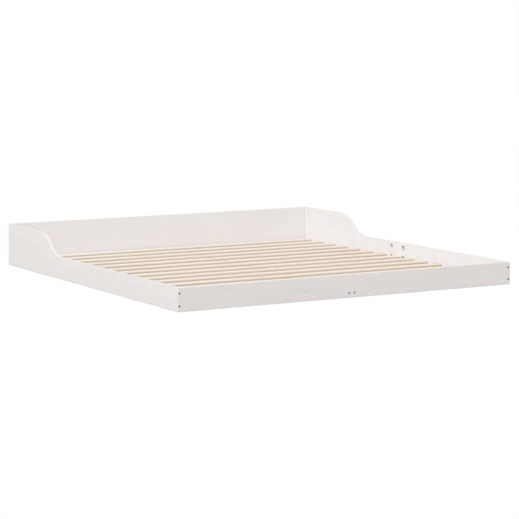 Cadre de lit Blanc 200 x 200 cm Pin massif - XIOS