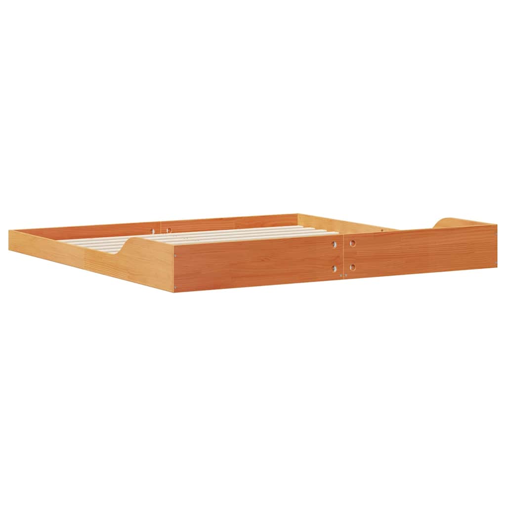 Cadre de lit Brun cire 200 x 200 cm Pin massif - XIOS