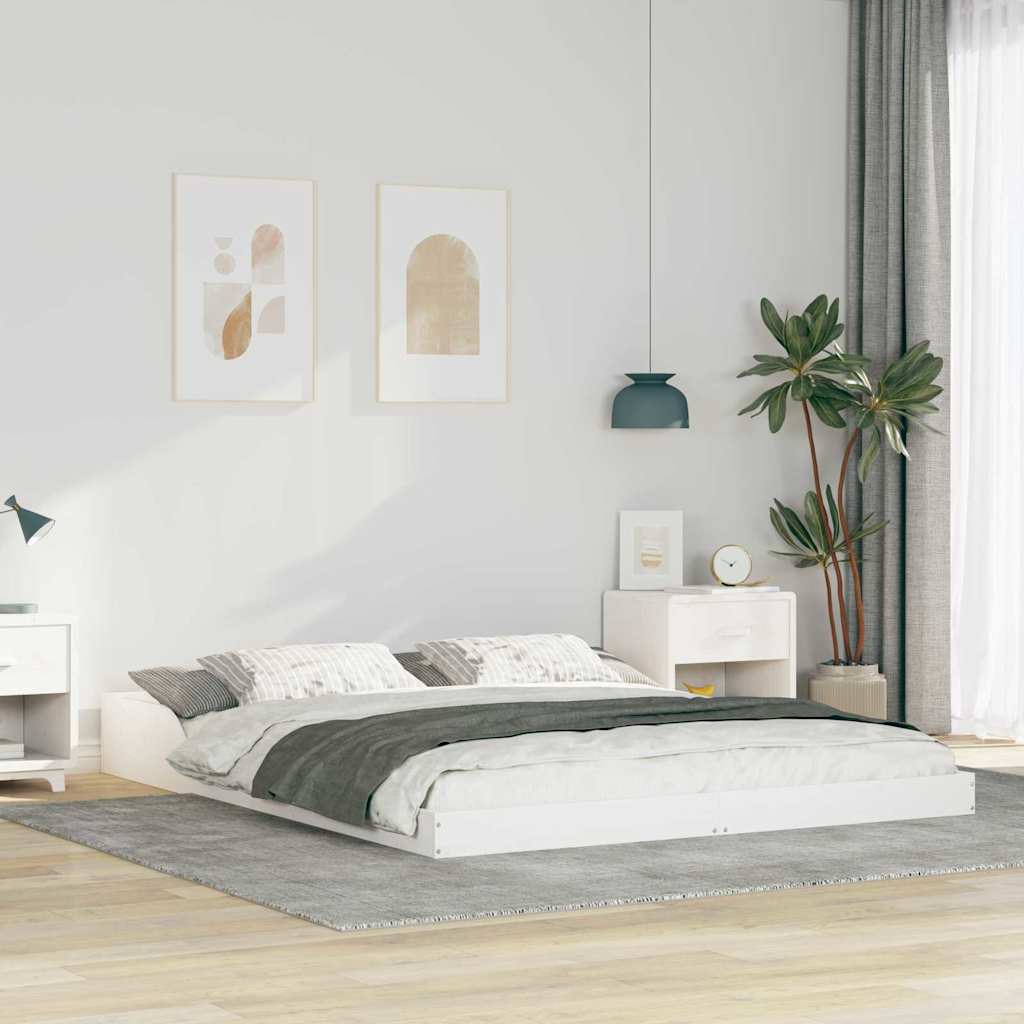 Cadre de lit Blanc 160 x 200 cm Pin massif - XIOS