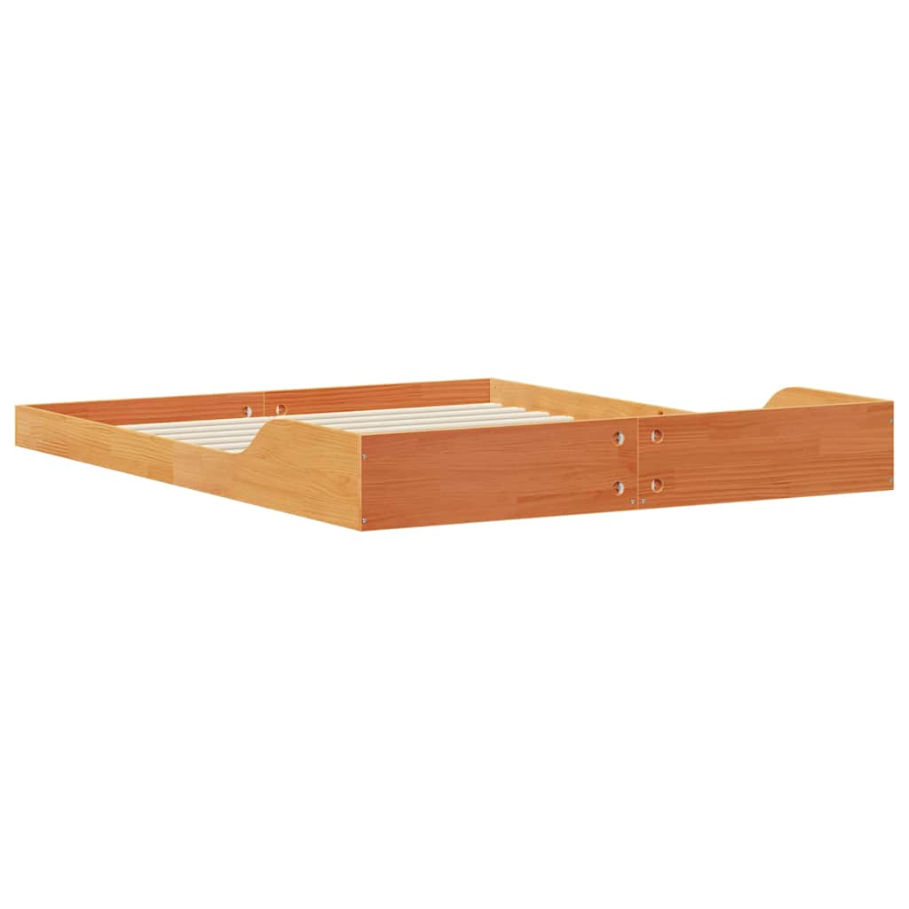 Cadre de lit Brun cire 150 x 200 cm Pin massif - XIOS