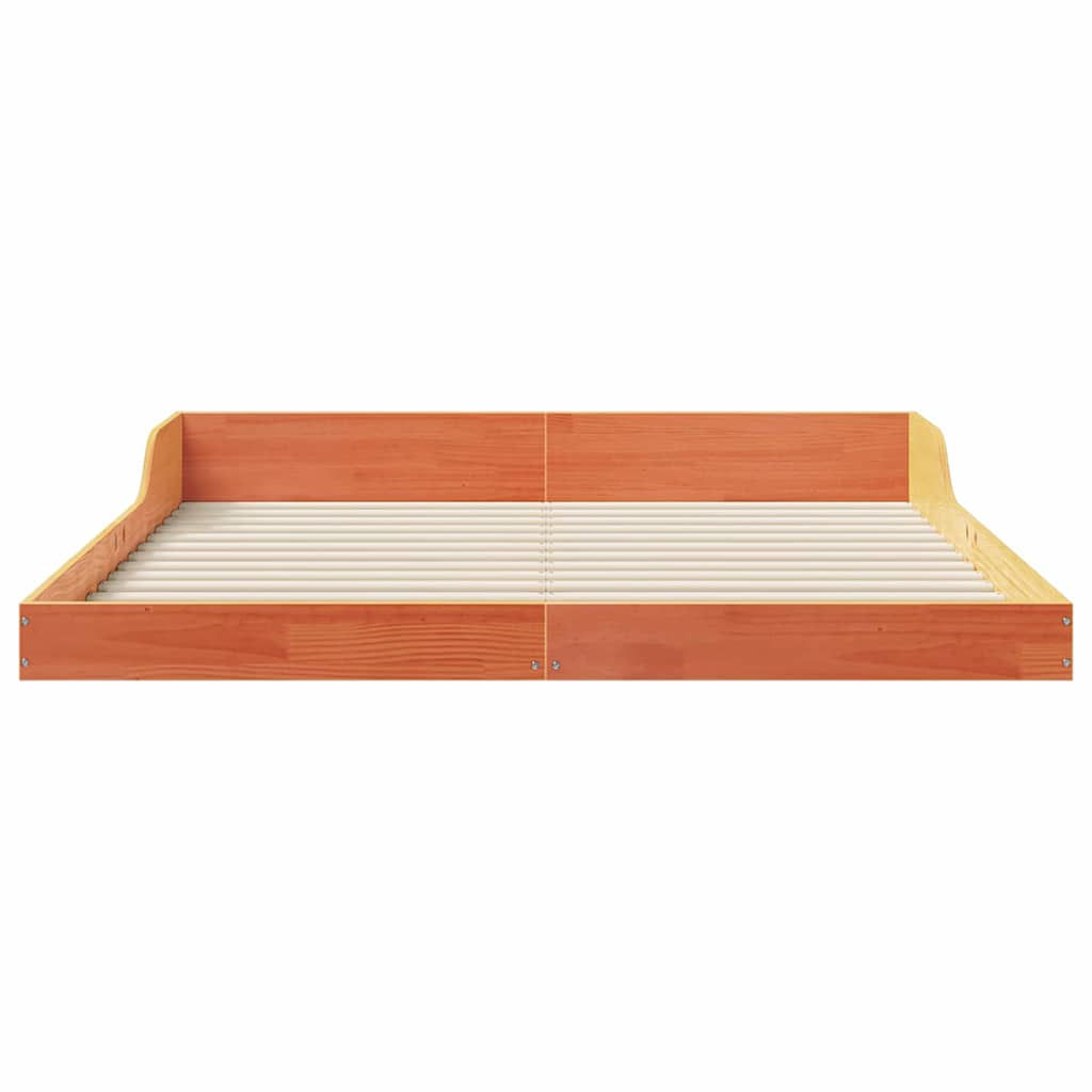 Cadre de lit Brun cire 150 x 200 cm Pin massif - XIOS