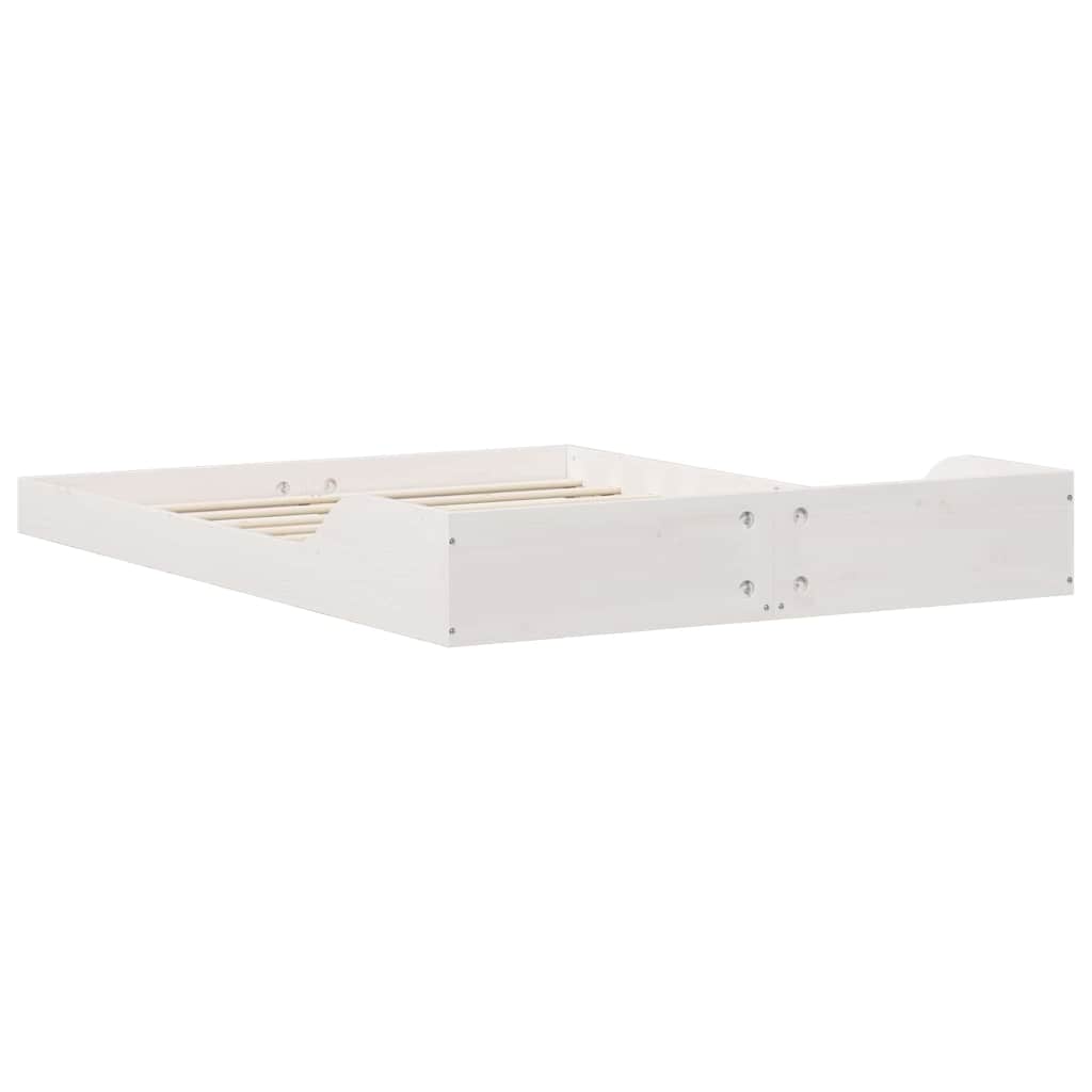Cadre de lit Blanc 135 x 190 cm Pin massif