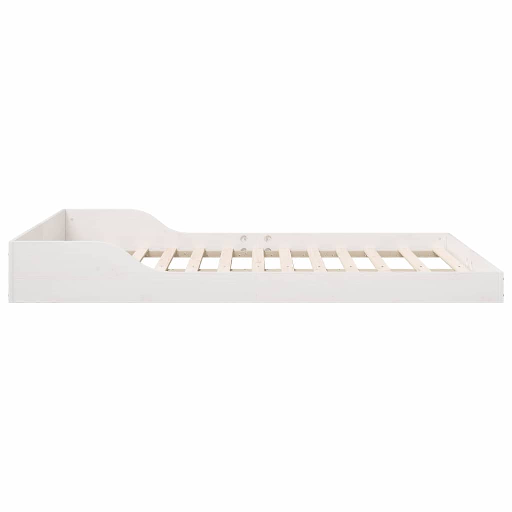 Cadre de lit Blanc 135 x 190 cm Pin massif