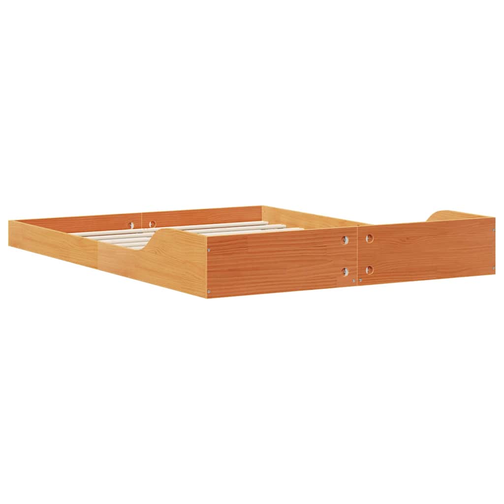 Cadre de lit Brun cire 135 x 190 cm Pin massif - XIOS