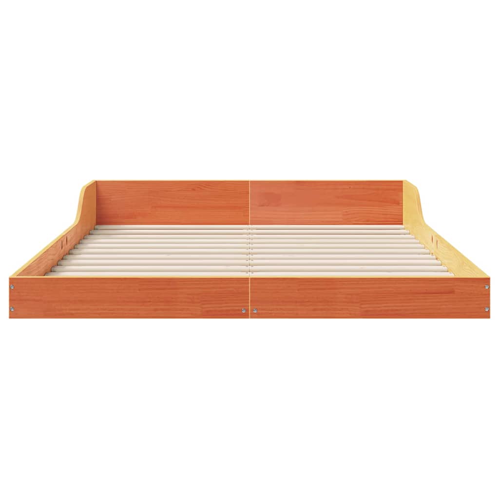 Cadre de lit Brun cire 135 x 190 cm Pin massif - XIOS