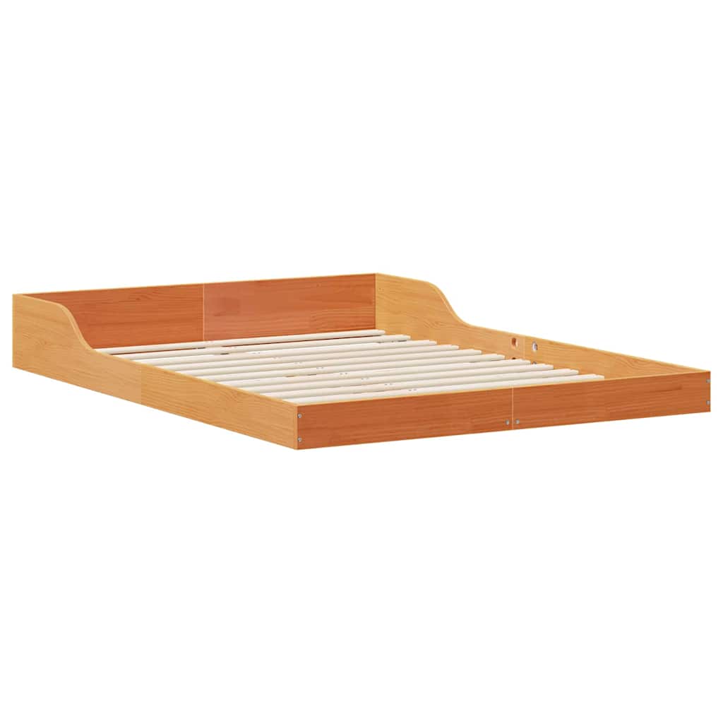 Cadre de lit Brun cire 120 x 190 cm Pin massif - XIOS