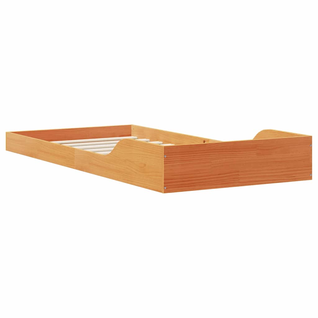 Cadre de lit Brun cire 100 x 200 cm Pin massif - XIOS