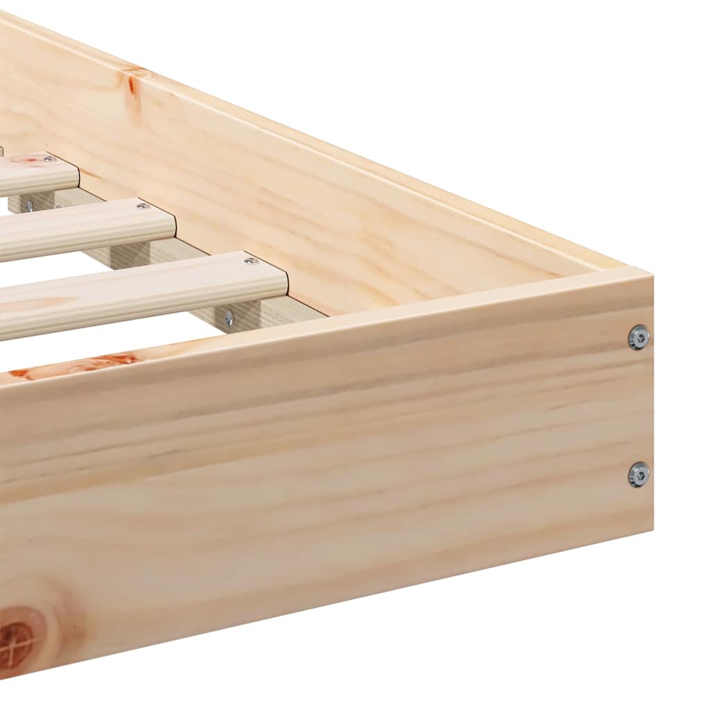 Cadre de lit Marron 100 x 220 cm Bois massif en pin - XIOS