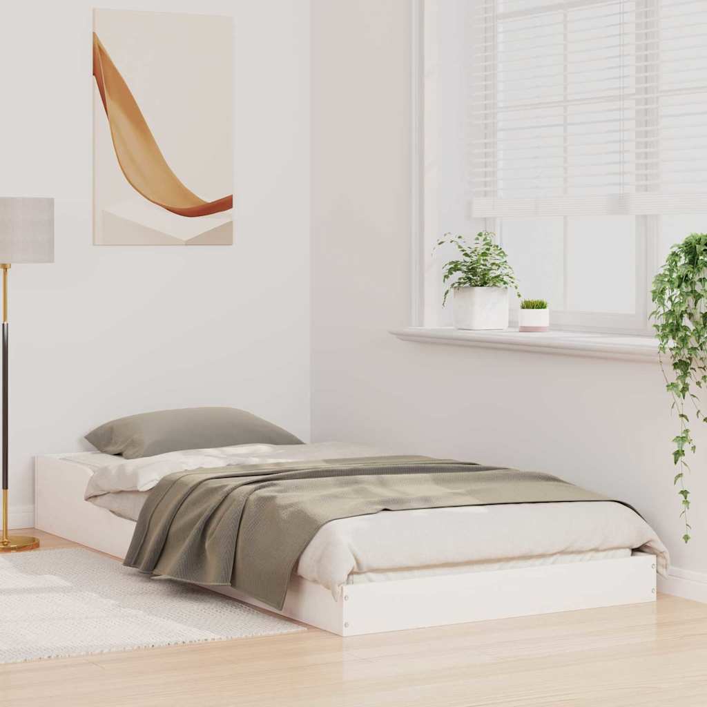 Cadre de lit Blanc 100 x 220 cm Pin massif - XIOS