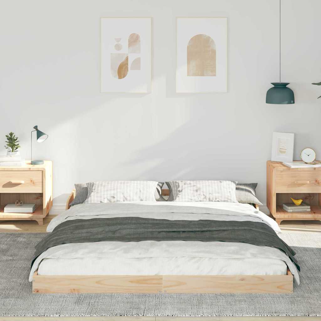 Cadre de lit Marron 160 x 220 cm Pin massif - XIOS