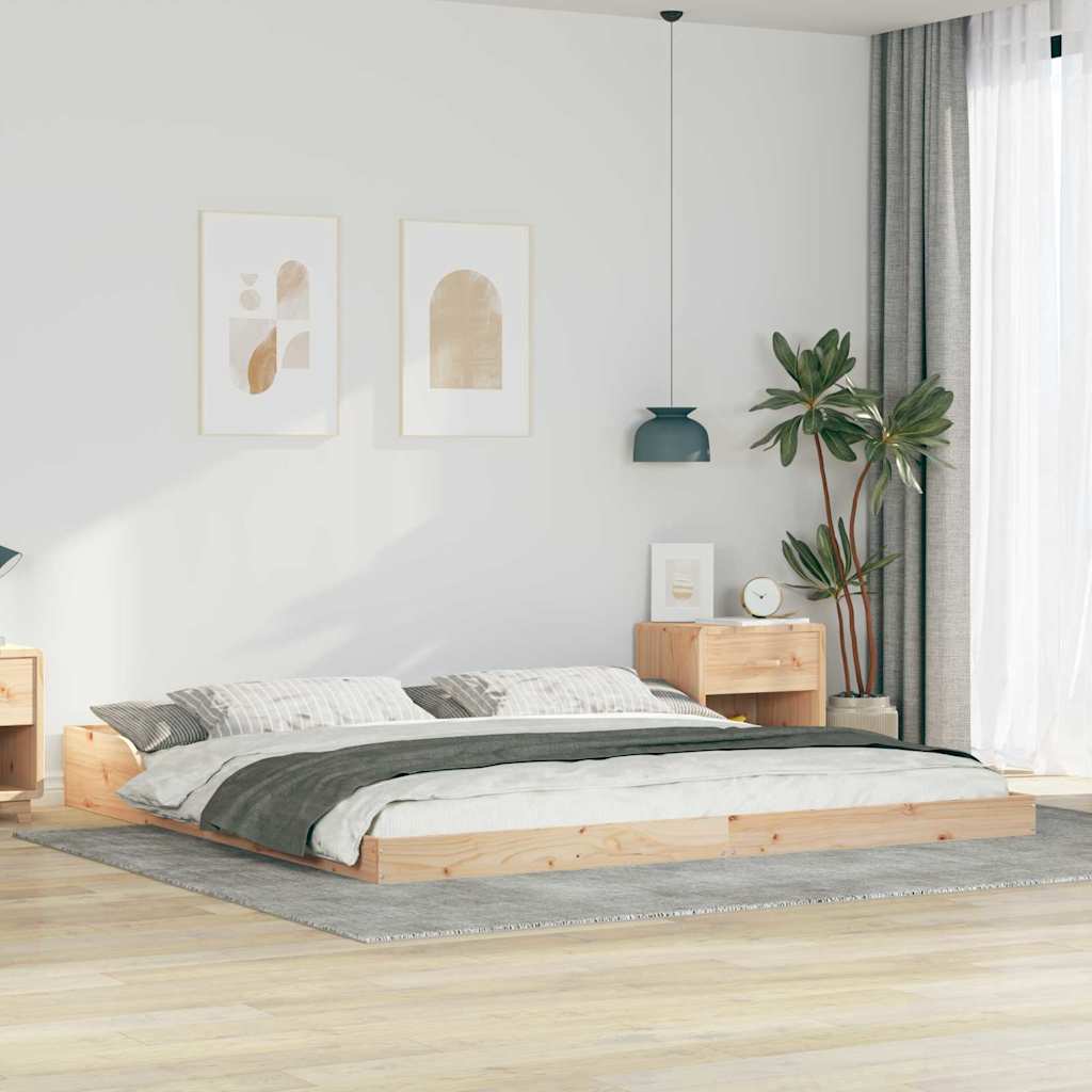 Cadre de lit Marron 200 x 220 cm Pin massif - XIOS