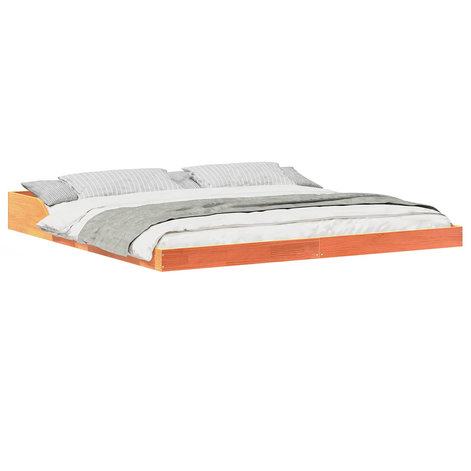 Cadre de lit Brun cire 200 x 220 cm Pin massif - XIOS