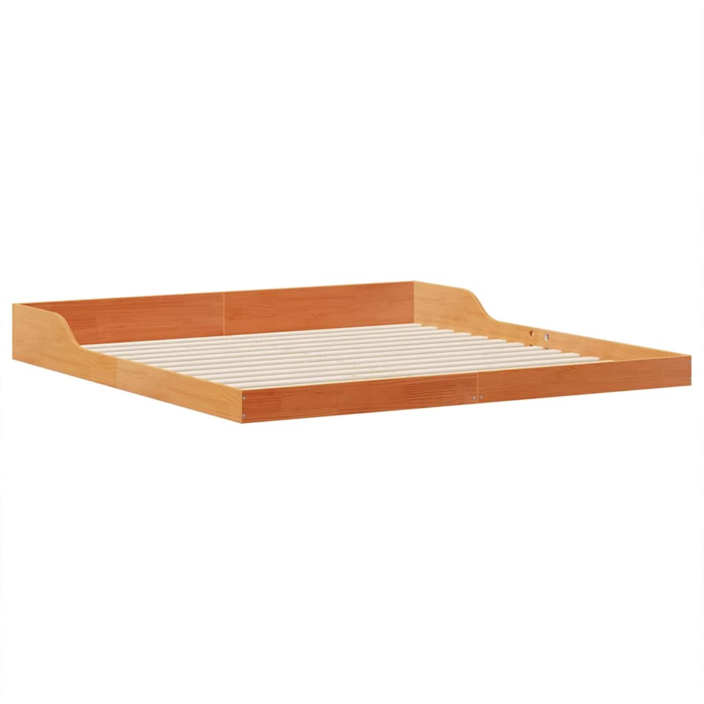 Cadre de lit Brun cire 200 x 220 cm Pin massif - XIOS