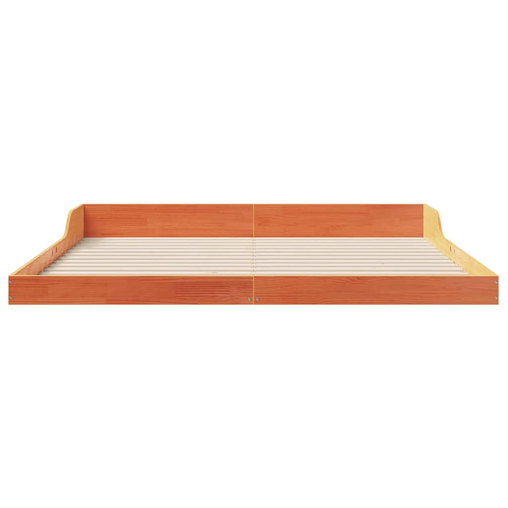 Cadre de lit Brun cire 200 x 220 cm Pin massif - XIOS