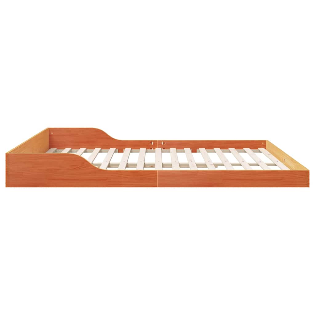 Cadre de lit Brun cire 200 x 220 cm Pin massif - XIOS