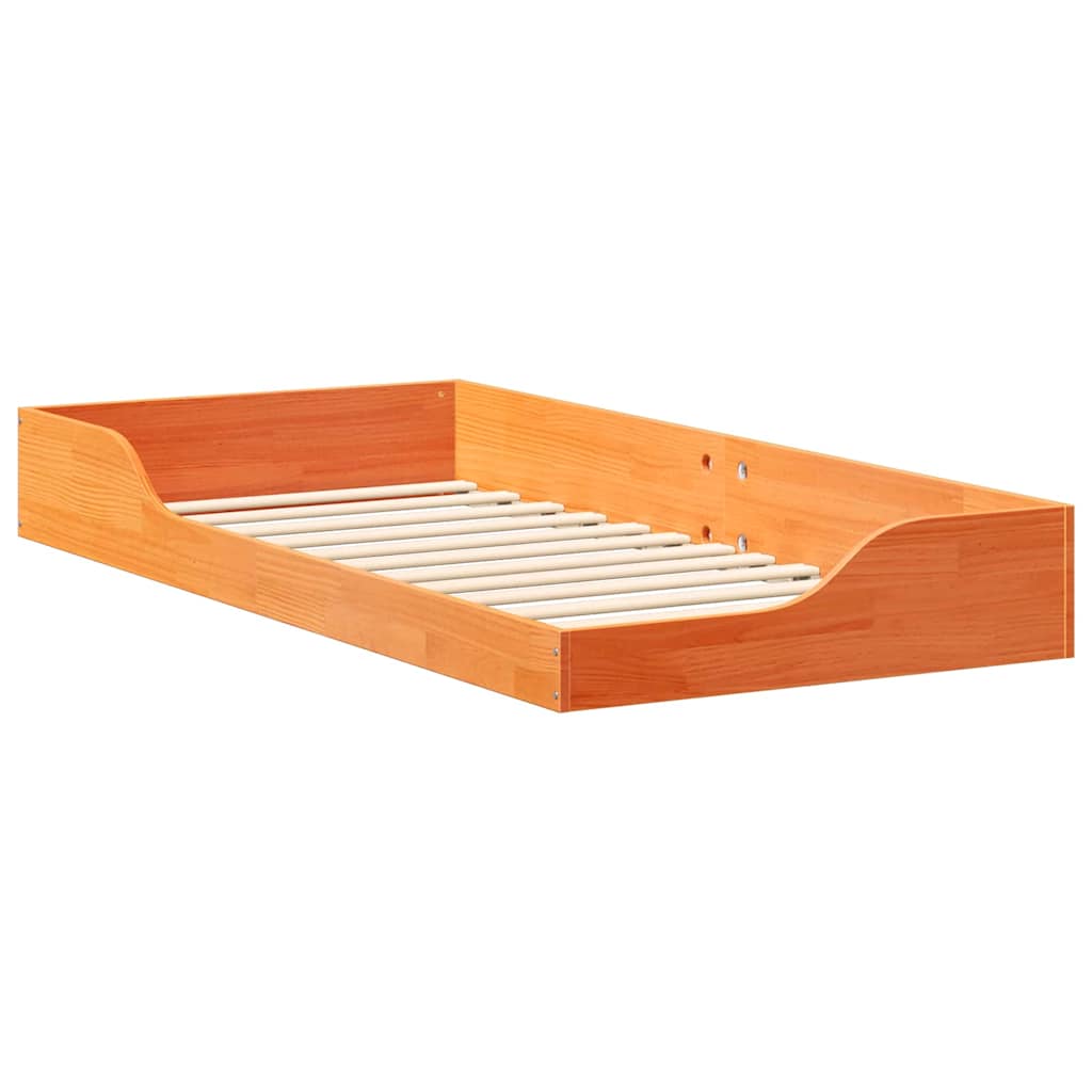 Cadre de lit Brun cire 100 x 200 cm Pin massif - XIOS