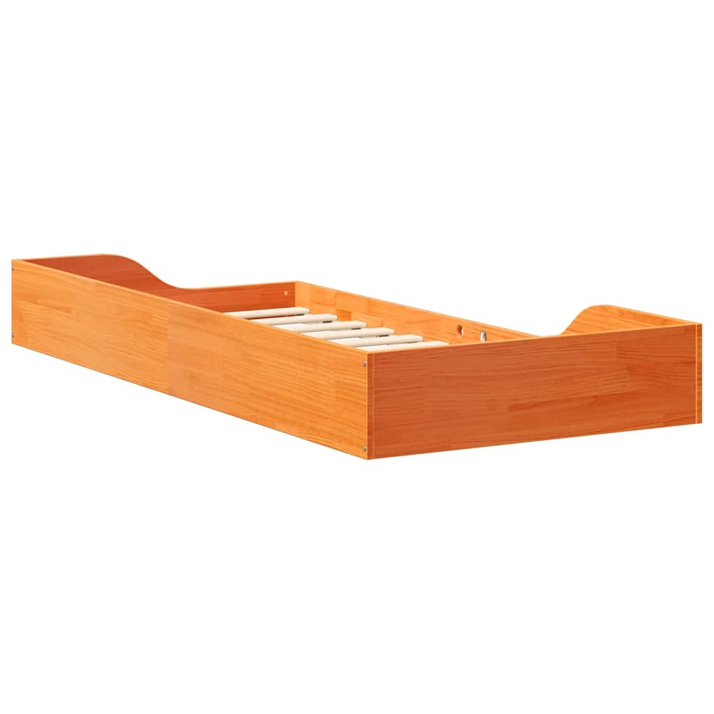 Cadre de lit Brun cire 100 x 200 cm Pin massif - XIOS