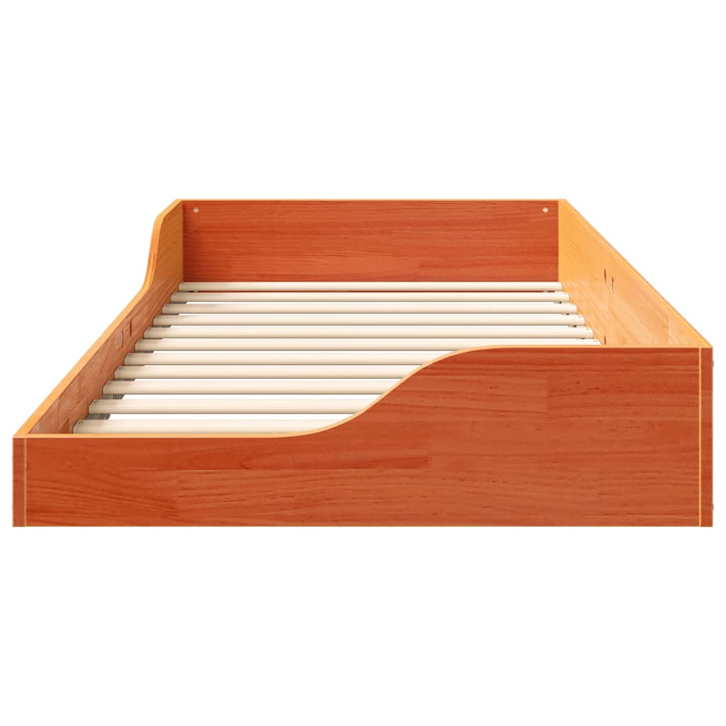 Cadre de lit Brun cire 100 x 200 cm Pin massif - XIOS