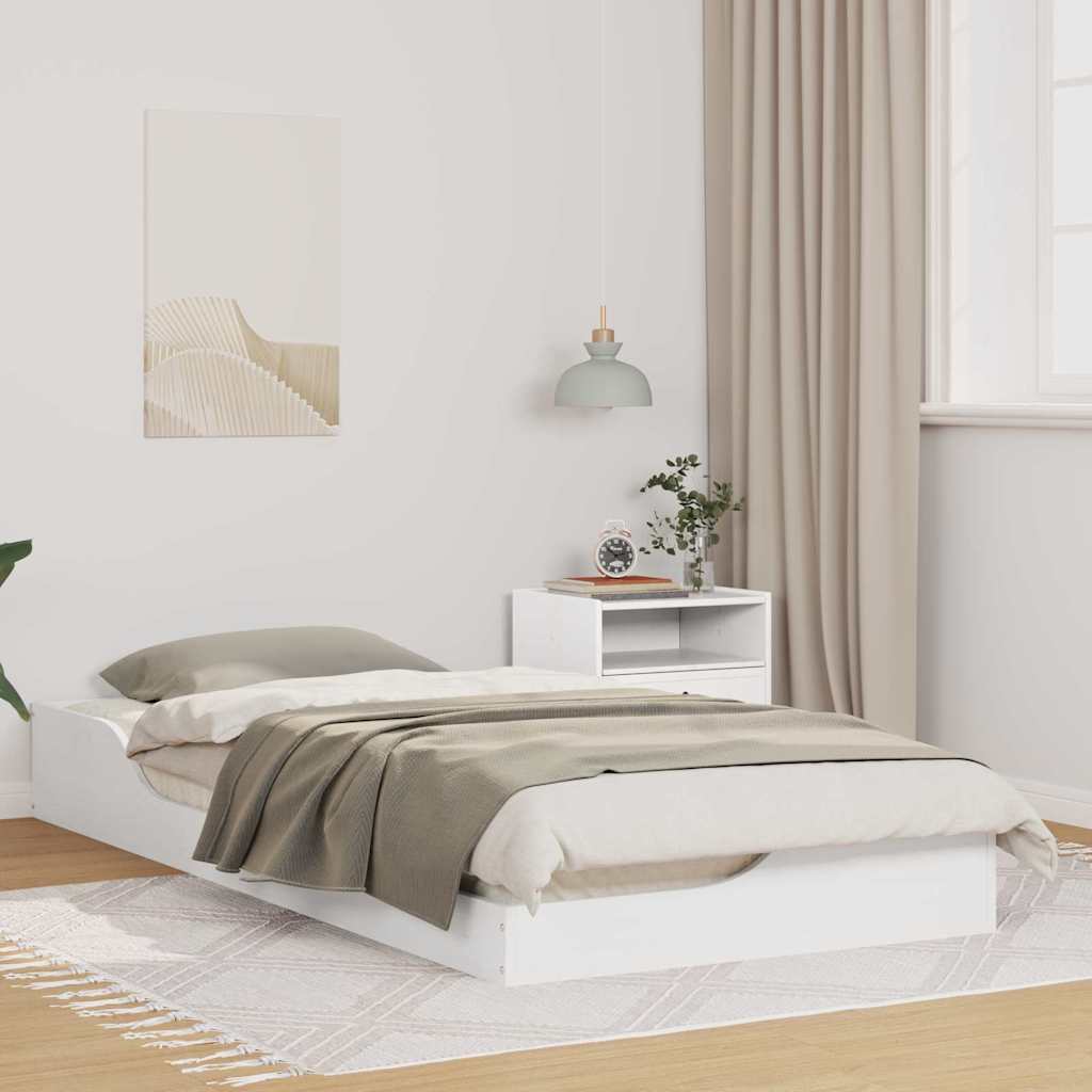 Cadre de lit Blanc 90 x 200 cm Pin massif - XIOS
