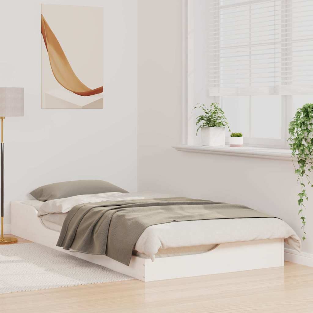 Cadre de lit Blanc 90 x 200 cm Pin massif - XIOS