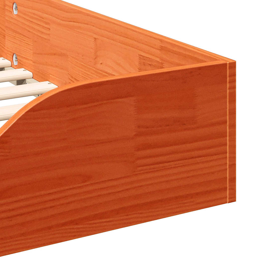 Cadre de lit Brun cire 90 x 190 cm Pin massif - XIOS