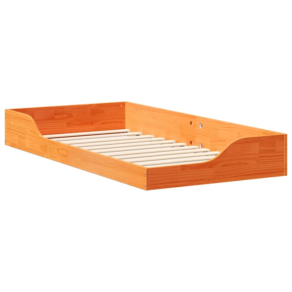 Cadre de lit Brun cire 90 x 190 cm Pin massif - XIOS
