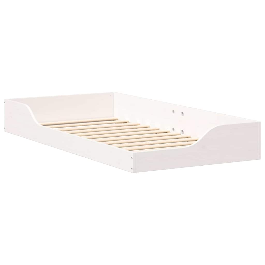 Cadre de lit surélevé Blanc 75 x 190 cm Bois massif en pin - XIOS