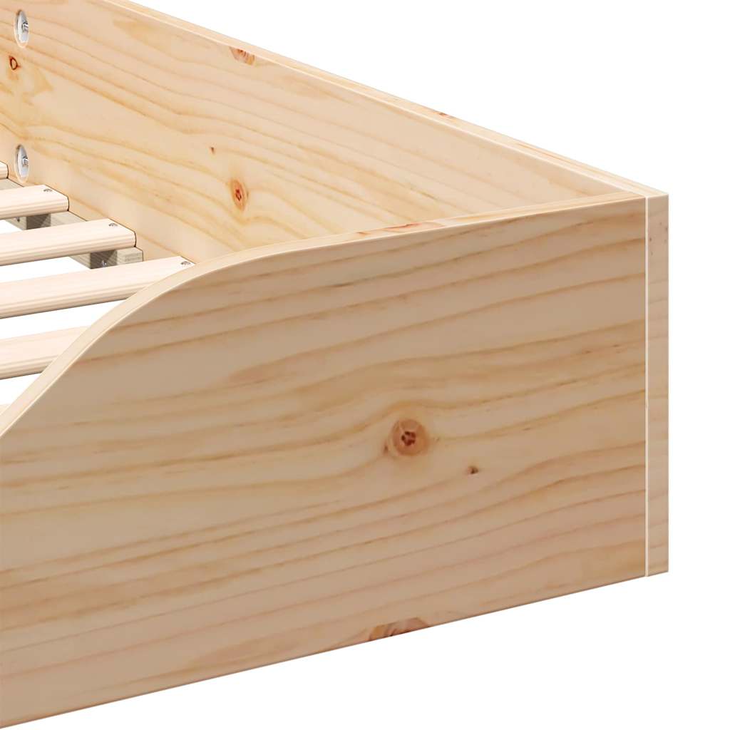 Cadre de lit surélevé Marron 80 x 210 cm Bois massif en pin - XIOS