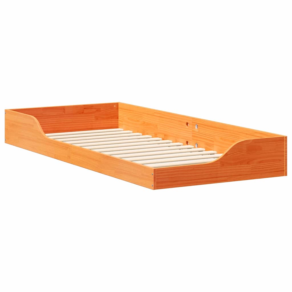 Cadre de lit Brun cire 80 x 210 cm Pin massif - XIOS