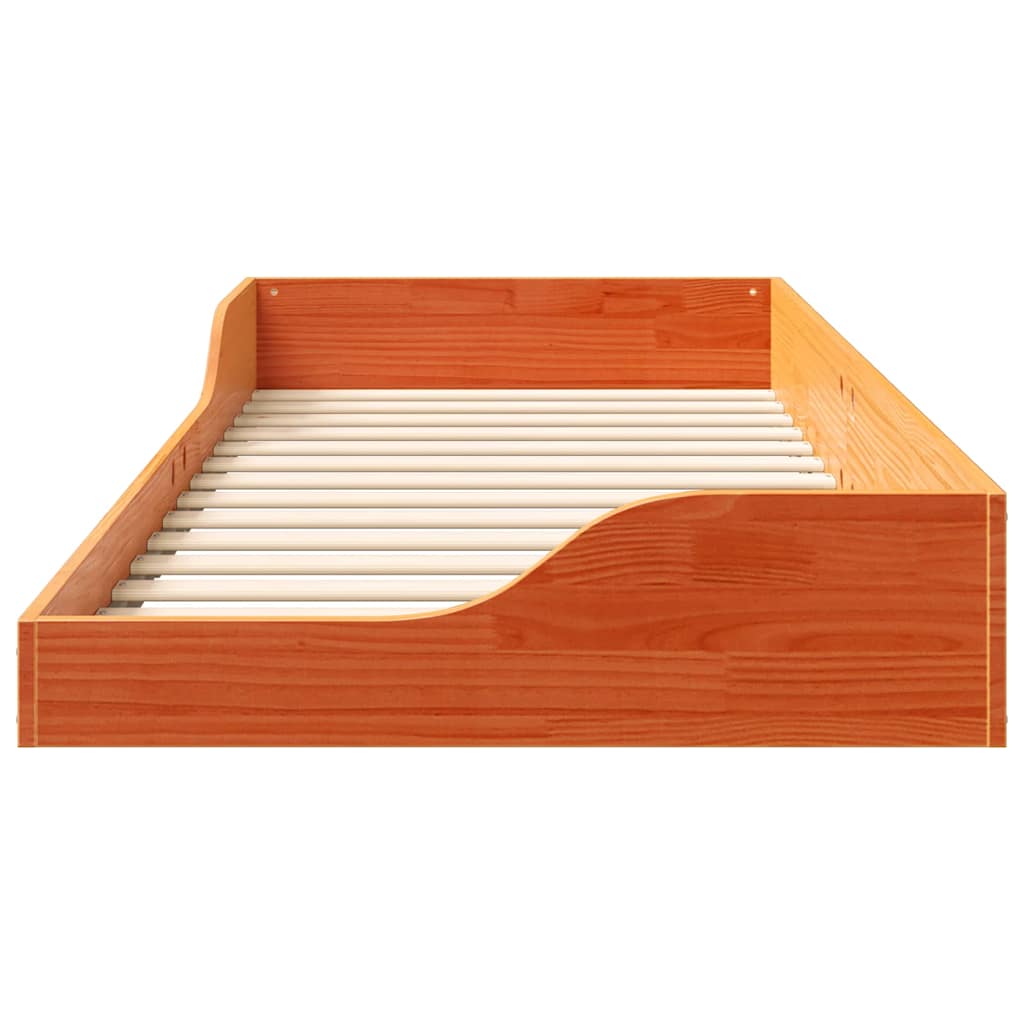 Cadre de lit Brun cire 80 x 210 cm Pin massif - XIOS