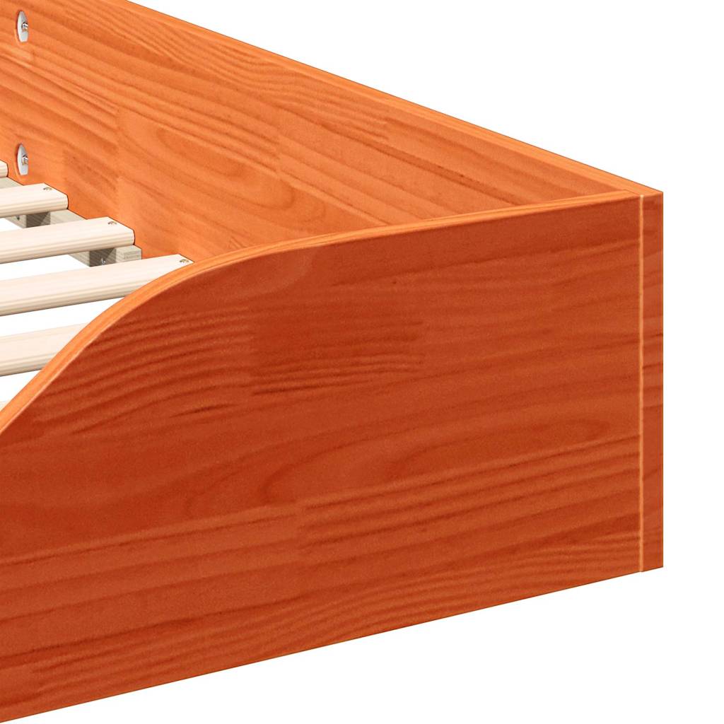Cadre de lit Brun cire 100 x 210 cm Pin massif - XIOS