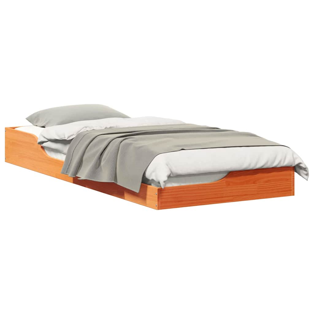 Cadre de lit Brun cire 100 x 210 cm Pin massif - XIOS