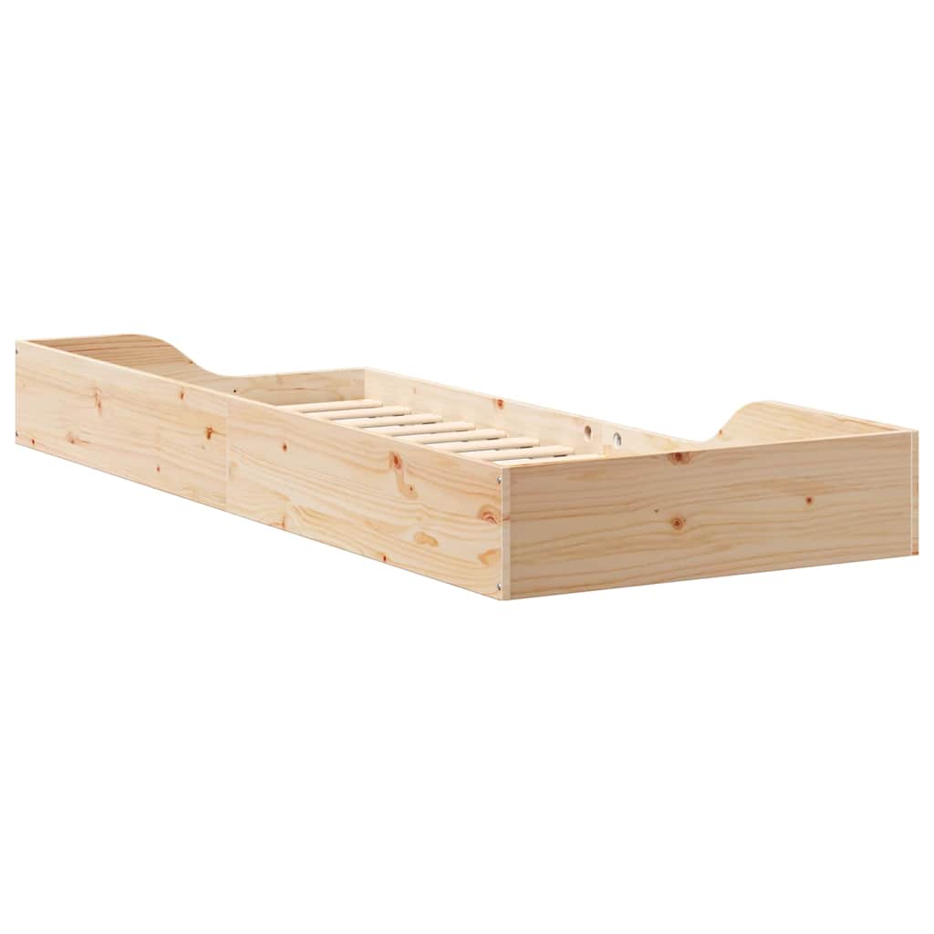 Cadre de lit Marron 90 x 220 cm Pin massif - XIOS
