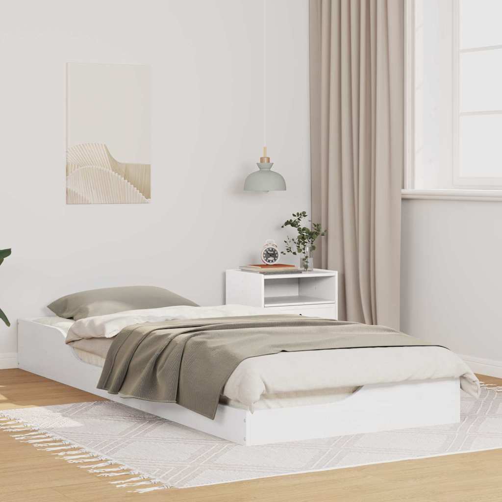 Cadre de lit Blanc 100 x 220 cm Pin massif - XIOS