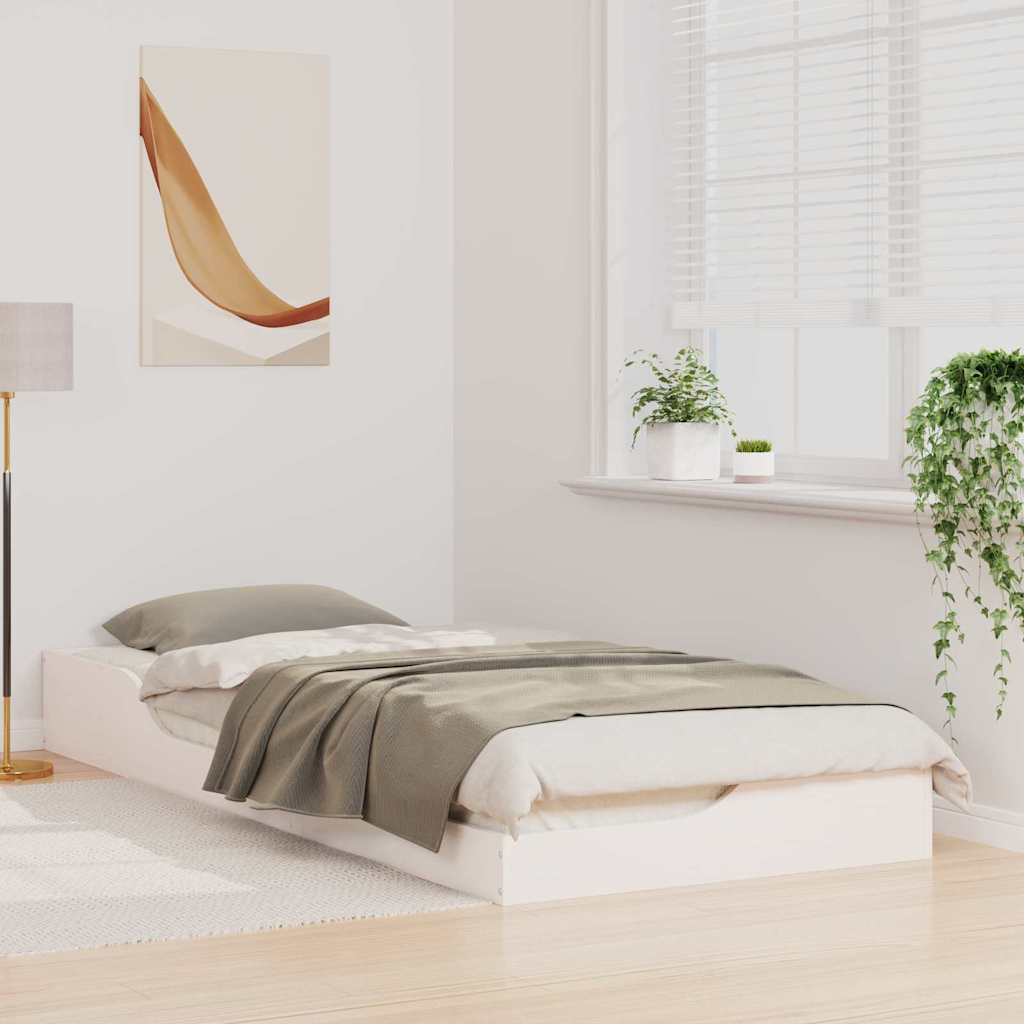 Cadre de lit Blanc 100 x 220 cm Pin massif - XIOS