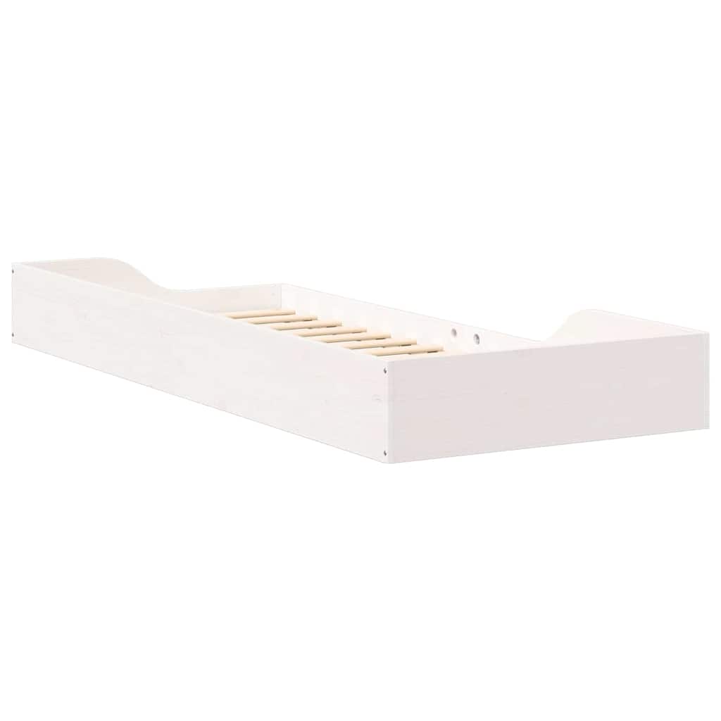 Cadre de lit Blanc 100 x 220 cm Pin massif - XIOS