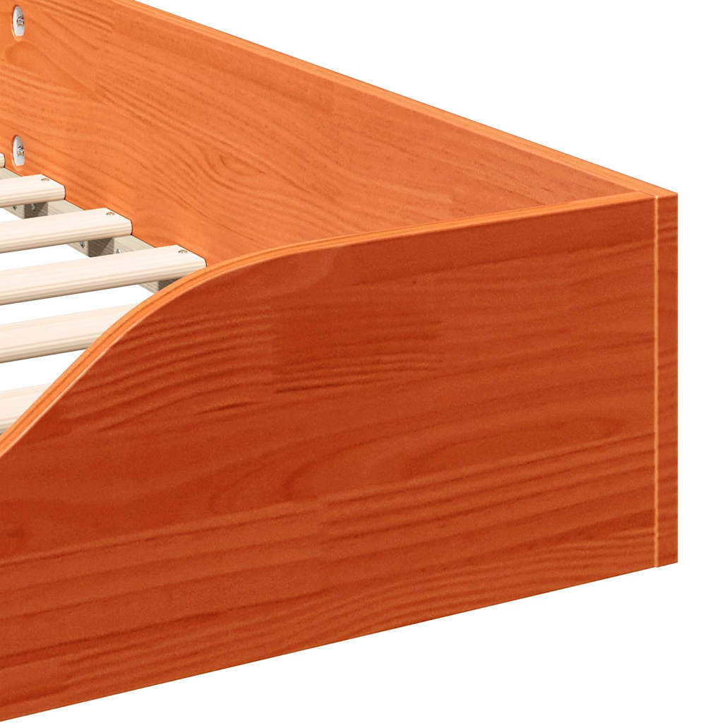 Cadre de lit Brun cire 100 x 220 cm Pin massif - XIOS